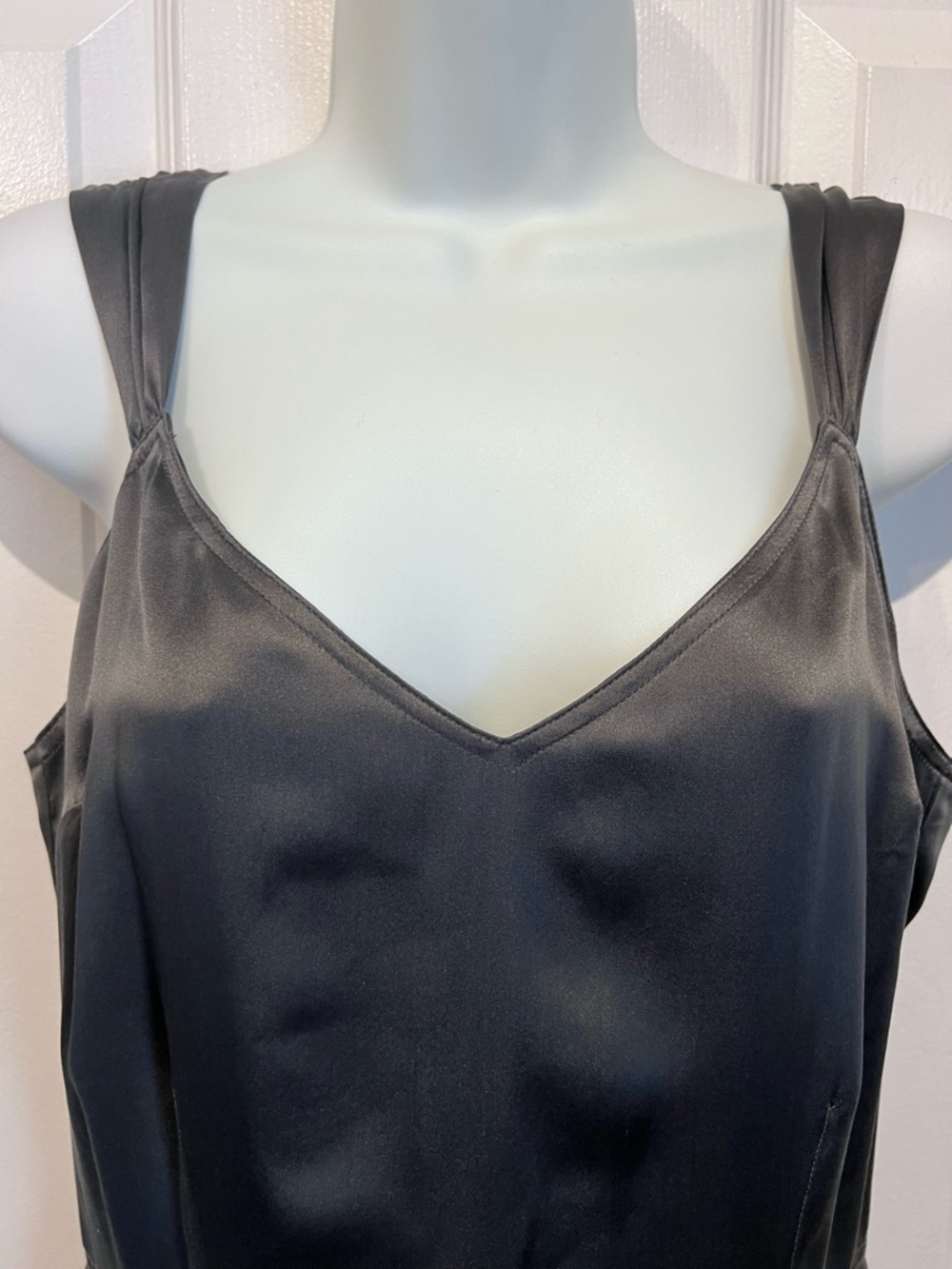 Jacob Grey/Pewter 100% Silk Vintage‎ Fit & Flare Dress Size 10 - Picture 2 of 13